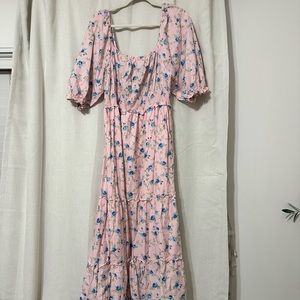 Love shack fancy maxi pink floral dress